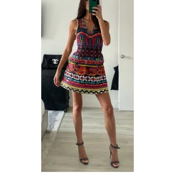 NWT $1,395 Alice + Olivia Patty Flared Embroidered Bead Sequin Lantern D… - Picture 2 of 15